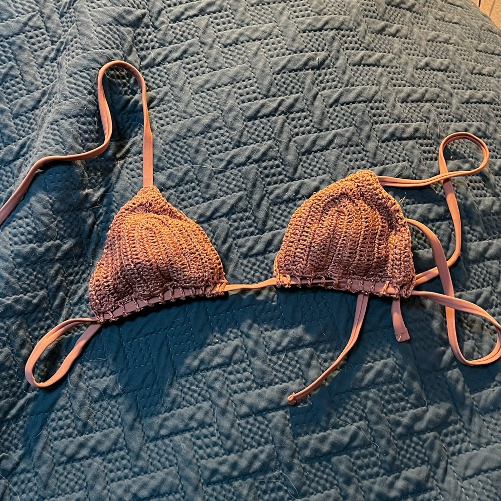 Xhilaration crocheted bikini swimsuit top size small